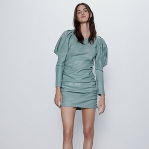 ⭐ ZARA Faux Leather Dress
